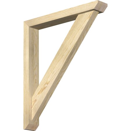 Traditional Slat Rough Sawn Bracket W/ Offset Brace, Douglas Fir, 4W X 26D X 30H